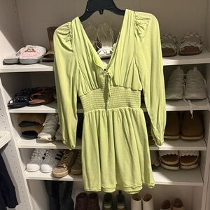 Lime green Chelsea and violet dress